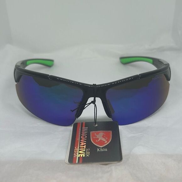 Khan Polarized Sport Sunglasses – Blue Mirrored Lens – UV Protection - Picture 3 of 3